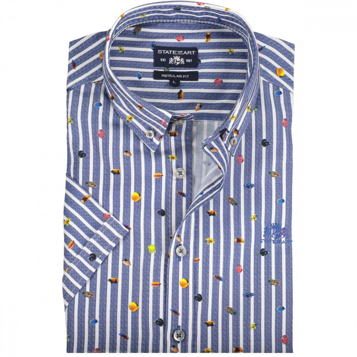 Behoefte aan definitief Slim State of Art Overhemd met visprint - J Style Menswear