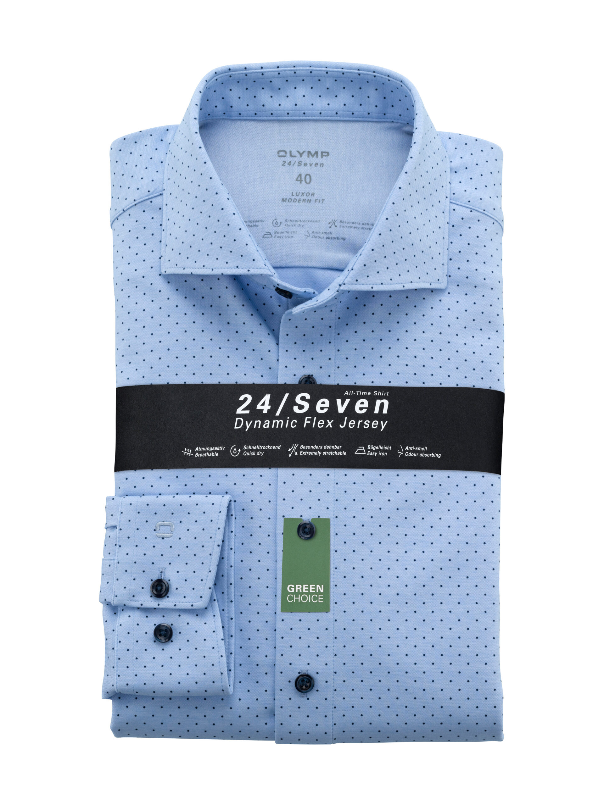 24/Seven Menswear Overhemd, Zakelijke Style OLYMP - J Fit, Modern Bleu Luxor Kent,