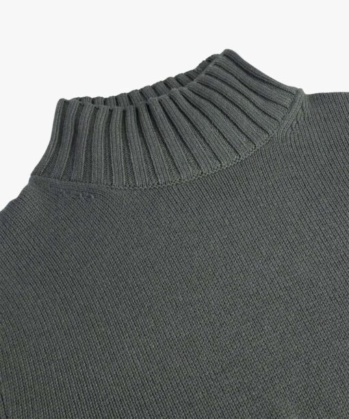 Profuomo Groene wollen mock neck