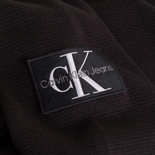 Calvin Klein Waffle LS BADGE POLO CK Black