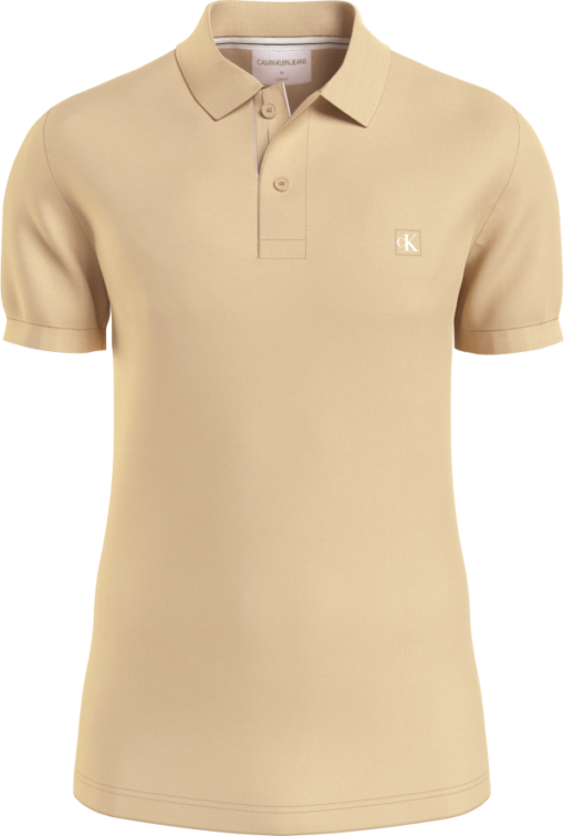 Calvin Klein CK Embro Badge Slim Polo Warm Sand