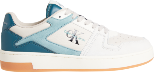 Calvin Klein Leren Sneakers Basket Cupsole Eggshell/Creamy/White