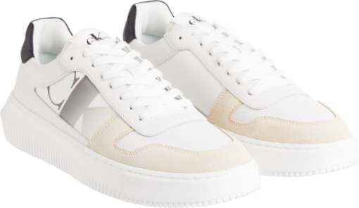 Calvin Klein Leren Sneakers Chunky Cupsole Bright White/Black