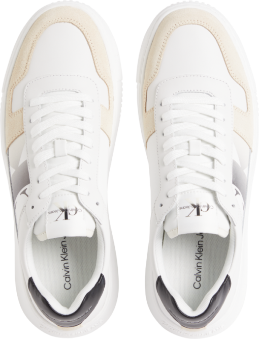 Calvin Klein Leren Sneakers Chunky Cupsole Bright White/Black