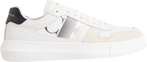 Calvin Klein Leren Sneakers Chunky Cupsole Bright White/Black