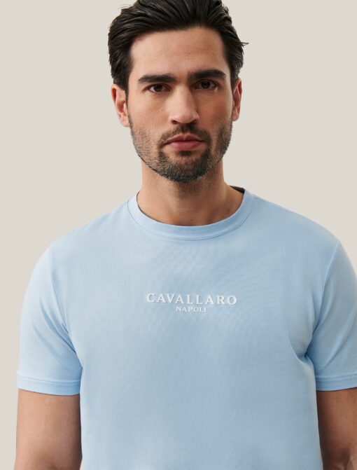 Cavallaro Napoli MANDRIO T-SHIRT LICHT BLAUW