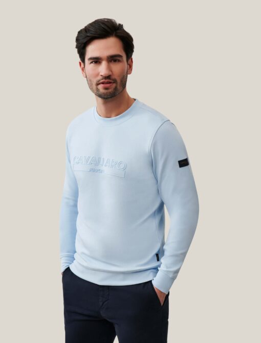 Cavallaro Napoli BECIANO SWEATER LICHT BLAUW