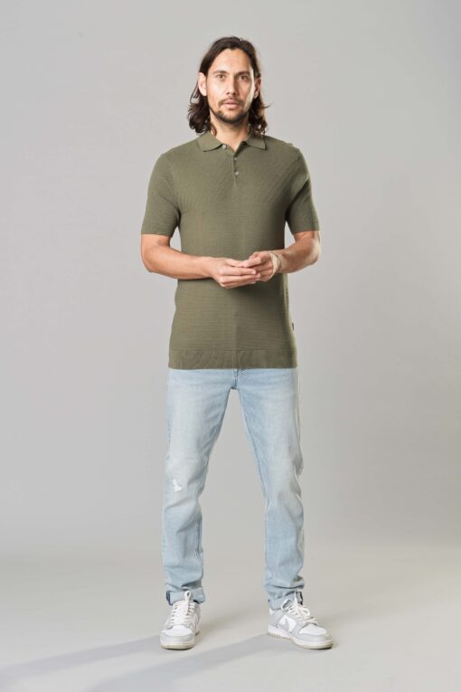 Kultivate Polo Mixed dusty olive