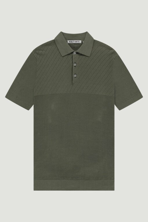 Kultivate Polo Mixed dusty olive