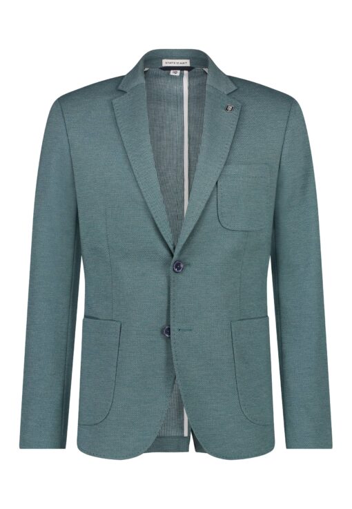 State of Art Blazer van gebreide stof petrol