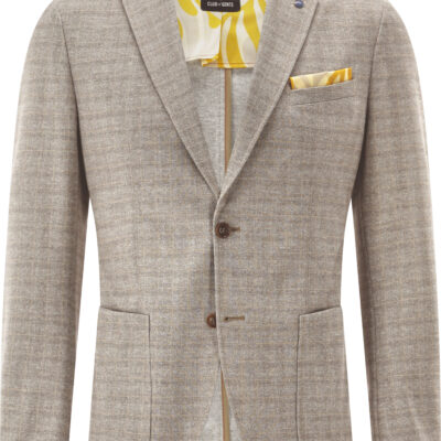 Club Of Gents CG Carter en jersey Donker Beige Geruit