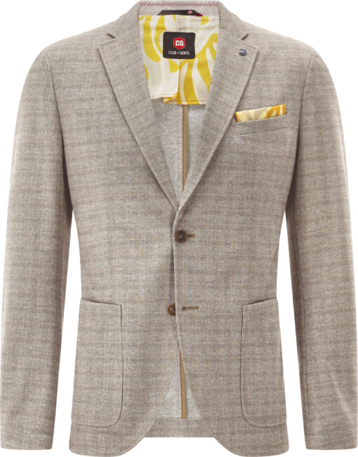 Club Of Gents CG Carter en jersey Donker Beige Geruit