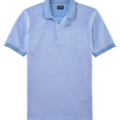 Olymp Casual Jersey Polo, Lichtblauw