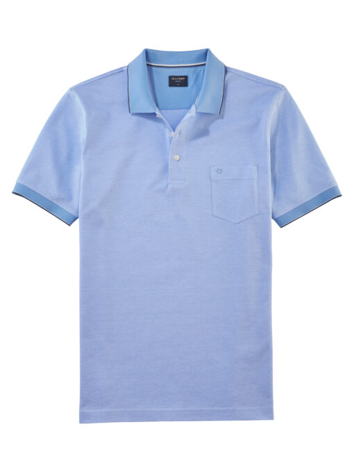 Olymp Casual Jersey Polo, Lichtblauw