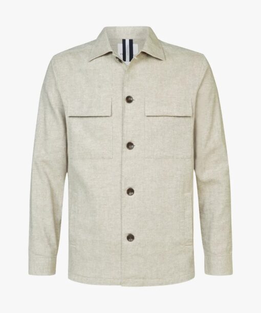 Profuomo Beige linnen overshirt