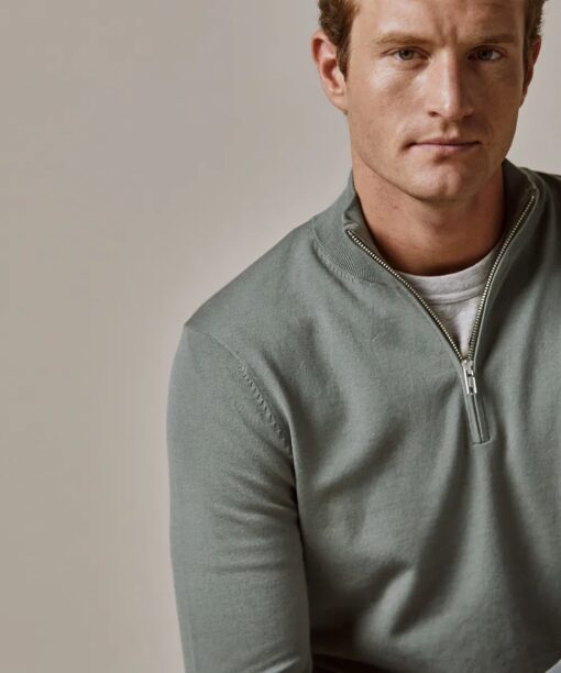 Profuomo Groene luxe half zip