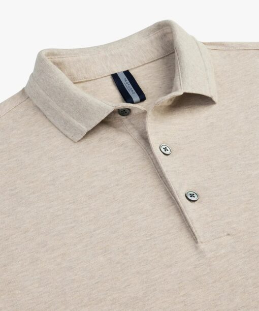 Profuomo Beige mélange stretch polo