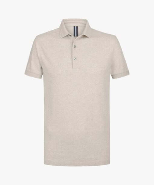 Profuomo Beige mélange stretch polo