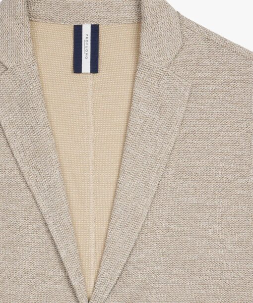 Profuomo Beige mélange knitted colbert