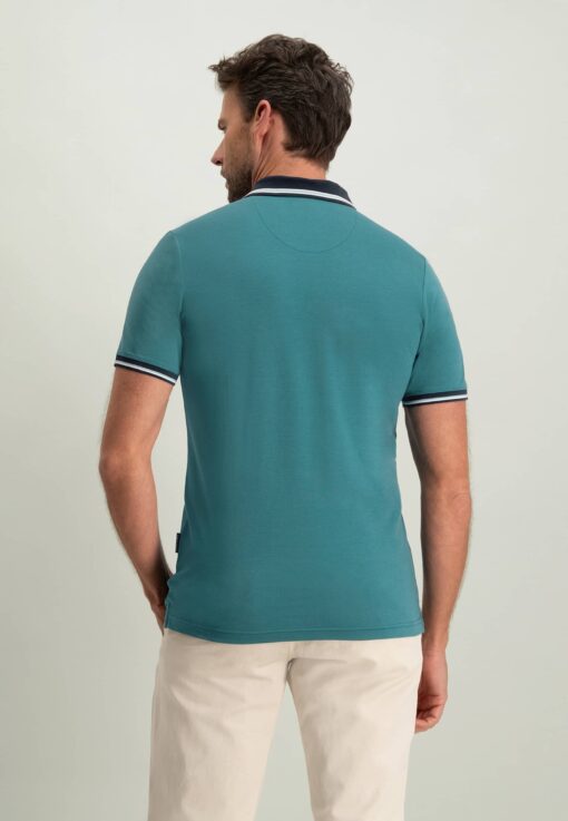 State of Art Jersey polo met borstzak petrol