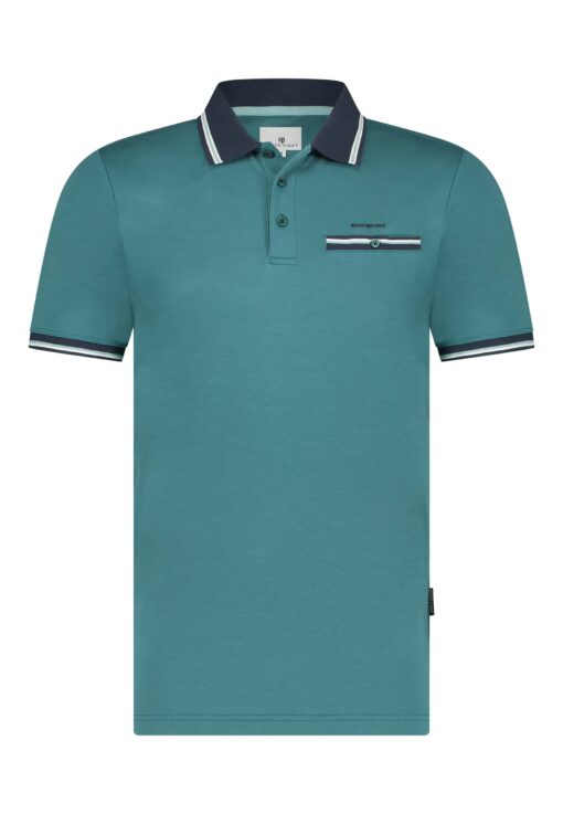 State of Art Jersey polo met borstzak petrol