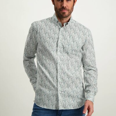 State of Art Overhemd met button-down kraag petrol/wit