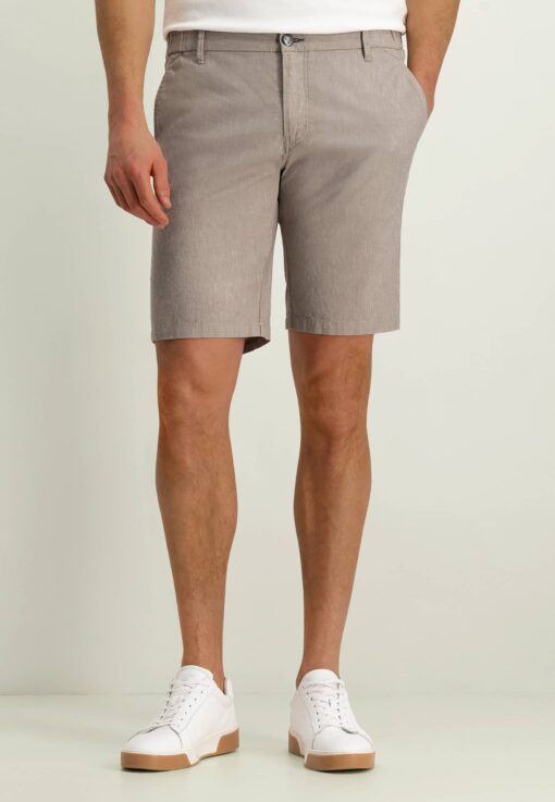 State of Art Stretch-short van een linnen-mix beige