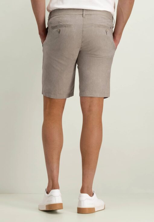 State of Art Stretch-short van een linnen-mix beige