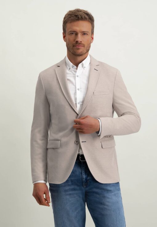 State of Art Blazer van een materiaal-mix khaki/wit