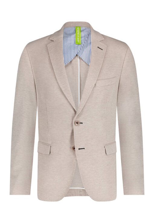 State of Art Blazer van een materiaal-mix khaki/wit