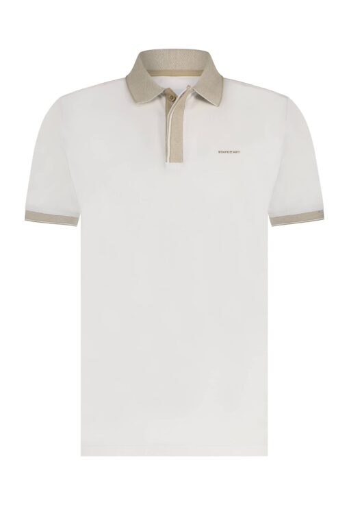 State of Art Piqué polo met oxford details wit