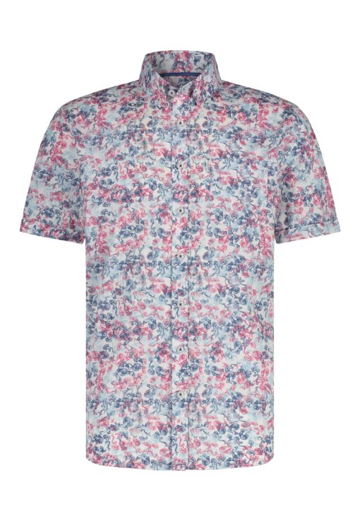 State of Art Button down overhemd met borstzak wit/flamingo