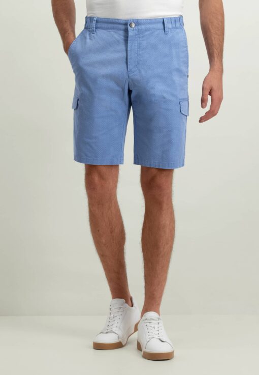 State of Art Cargoshort van een katoen-mix middenblauw