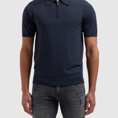 Pure Path Halfzip Knitwear Polo Navy