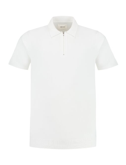 Pure Path Halfzip Knitwear Polo Off White