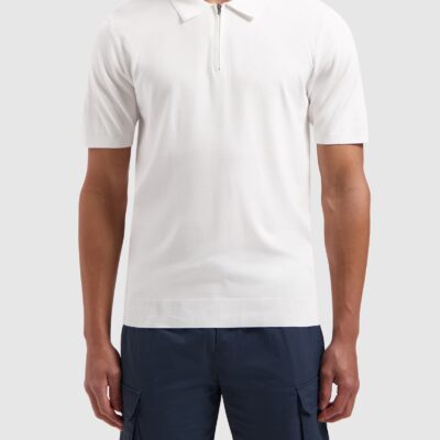 Pure Path Halfzip Knitwear Polo Off White