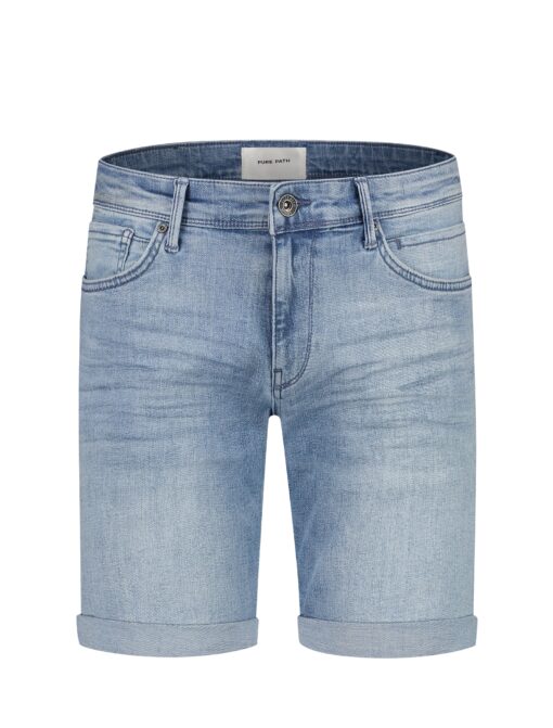 Pure Path The Steve Skinny Fit Shorts Denim Light Blue