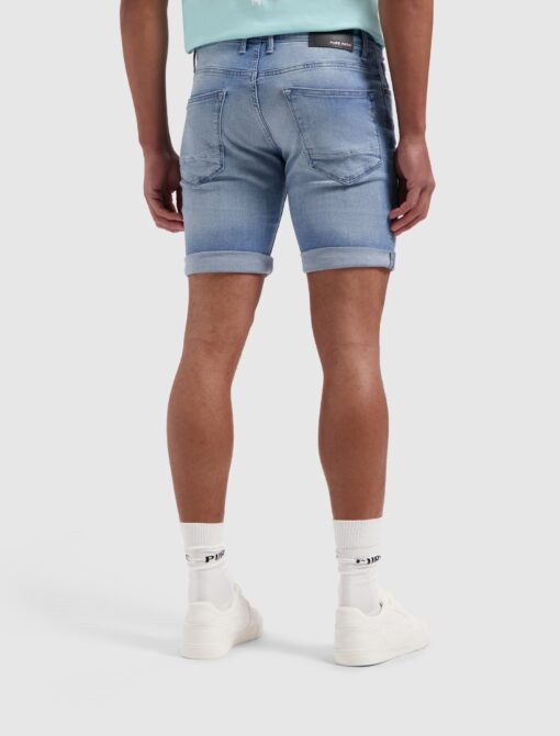 Pure Path The Steve Skinny Fit Shorts Denim Light Blue