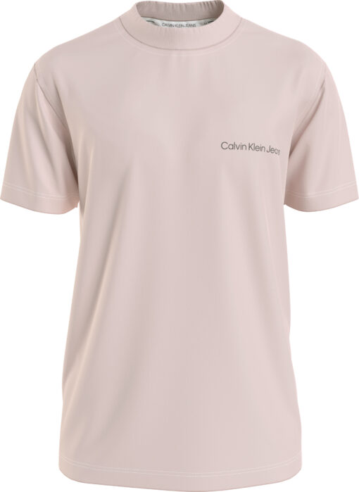 Calvin Klein Katoenen T-shirt met logo op de borst Sepia Rose