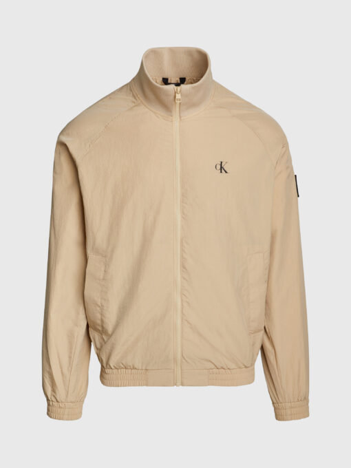 Calvin Klein Gestructureerd nylon bomberjack travertine