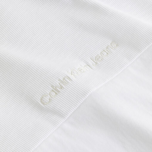 Calvin Klein Katoenen T-shirt met textuurmix Bright White