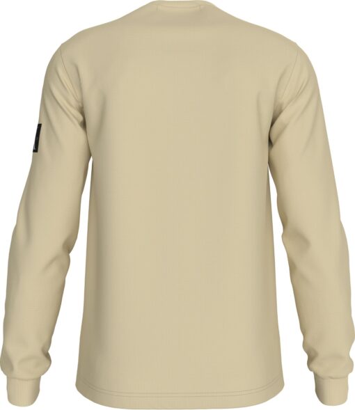 Calvin Klein Badge Waffle Long Sleeve Tee Pale Khaki