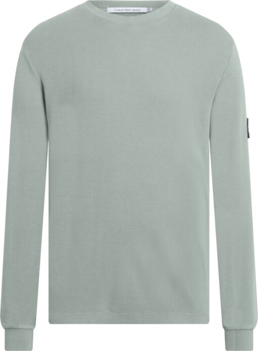 Calvin Klein Washed Badge Waffle LS TEE Slate Gray