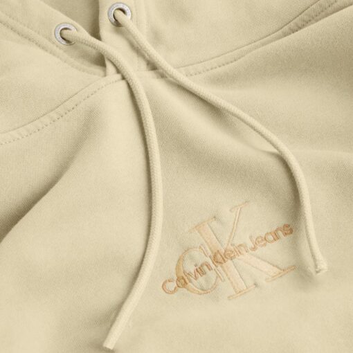 Calvin Klein Washed Monologo Hoodie Pale Khaki