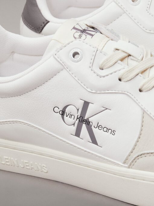 Calvin Klein Classic Cuplowlaceup Lth Fad Bright White/Charcoal Grey