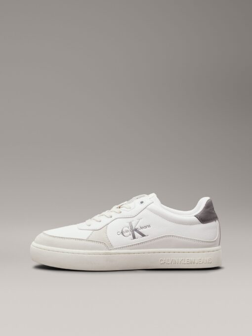 Calvin Klein Classic Cuplowlaceup Lth Fad Bright White/Charcoal Grey