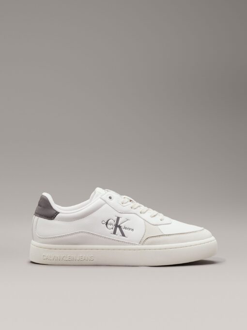 Calvin Klein Classic Cuplowlaceup Lth Fad Bright White/Charcoal Grey