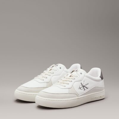 Calvin Klein Classic Cuplowlaceup Lth Fad Bright White/Charcoal Grey